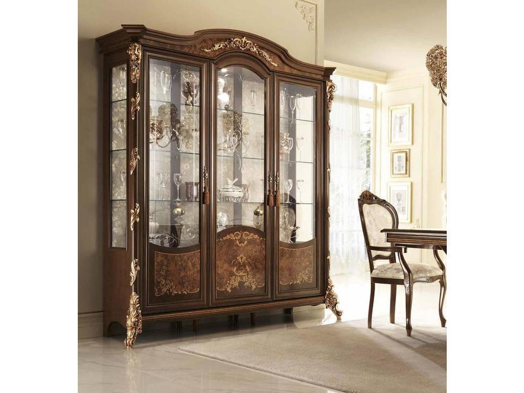 Arredo Classic: Sinfonia: витрина 3-х дверная (орех, золото)