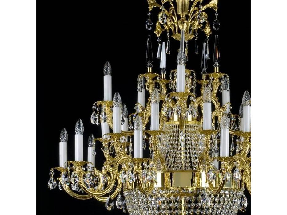 Artglass: люстра ARABELA (шлифованная латунь) 25x40W + 3x60W
