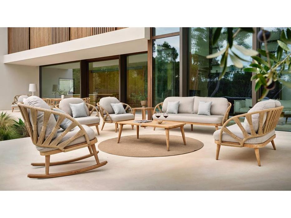 Skylinedesign: Krabi: кресло-качалка  с подушками (бежевый)