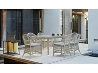 Skylinedesign: Arena: стол обеденный со стеклом   (WHITE WASH)