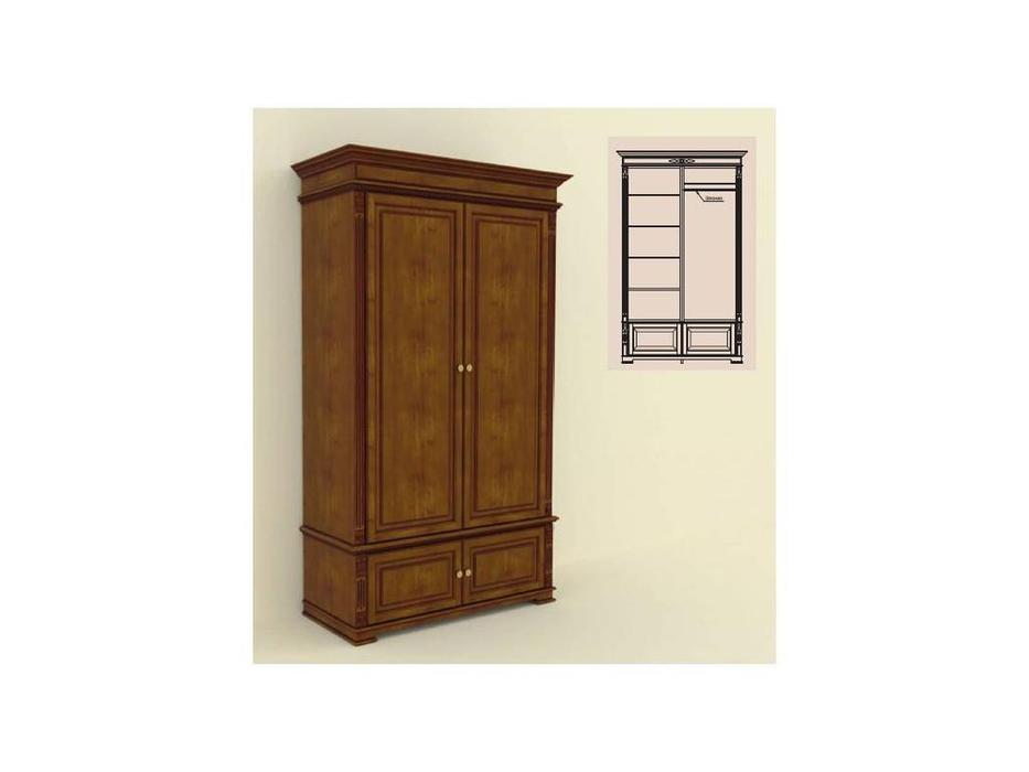 Arco: Decor: шкаф 2-х дверный (орех, коричневая патина)