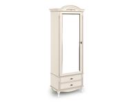 Arco: Прованс: шкаф 1 дверный  с зеркалом, 2 ящ. (белый, патина)